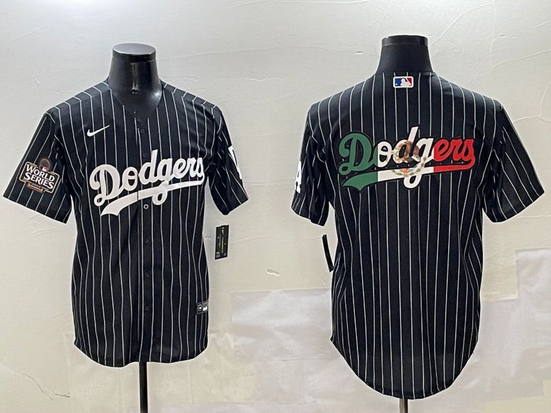 Men Los Angeles Dodgers Blank Black Stripe Jointly Name 2025 Nike MLB Jersey style 11->los angeles dodgers->MLB Jersey